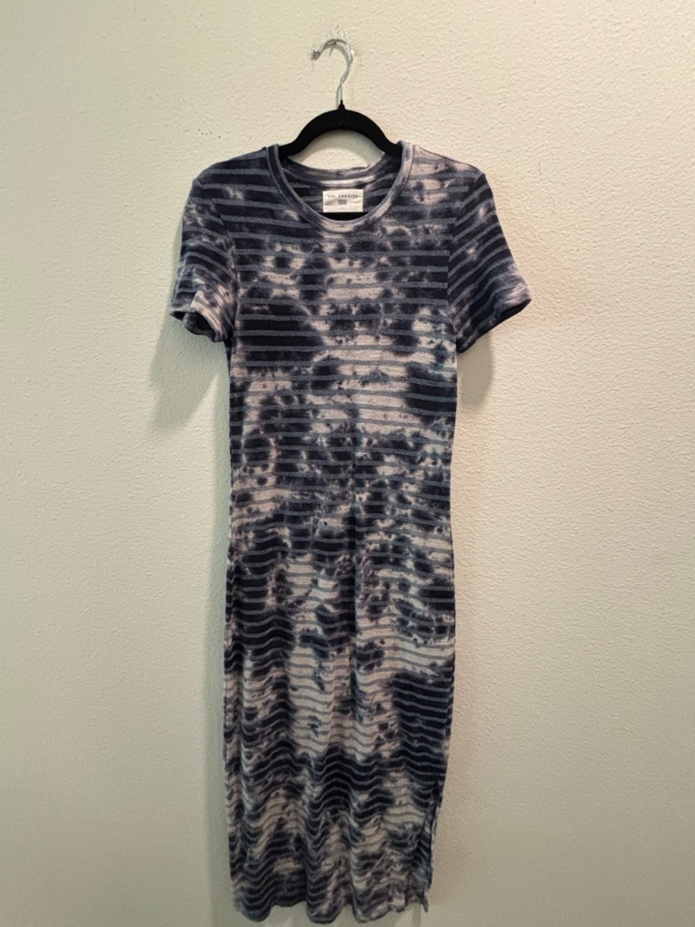 Sol Angeles Tie-Dye Ribbed Short-Sleeve Midi Dress, size S